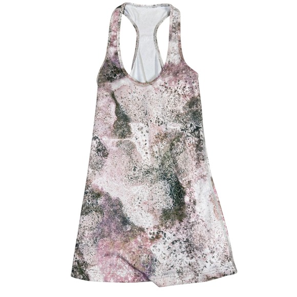 Lululemon Tops - Lululemon Racerback Tank Top Pink Purple Mineral Print Yoga Athletic Wear